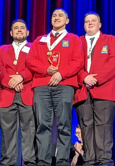 Jose Cabrera, Matthew Gonzalez and Logan Charbonneau - 1st Place Finish at State SkillsUSA for Criminal Scene Investigation.